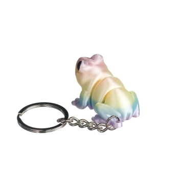 Żaba tęczowa pastelowa - brelok do kluczy